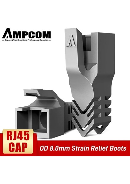 8.0 mm Gri 100 Adet Ampcom Ethernet Ağ Kablosu Gerginlik Giderici Bot Kablosu RJ45 Konnektör Fişi Kapakları 6.5/7.5/8.0mm Cat8 Cat7 CAT6A Cat6 CAT5E (Yurt Dışından)
