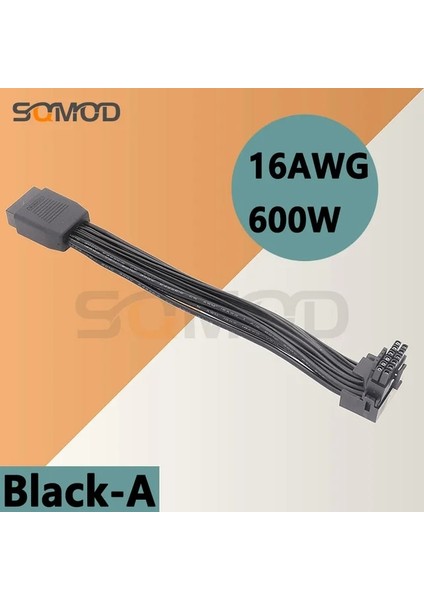 Siyah-A 16PIN Ekran Kartı Dirsek Yeni Ekran Kartı 12VHPWR Düz Kafa Döner Kafa Hattı Pcıe 5.0 Dirsek Hattı 12+4p 90 Derece Dirsek Gpu (Yurt Dışından)