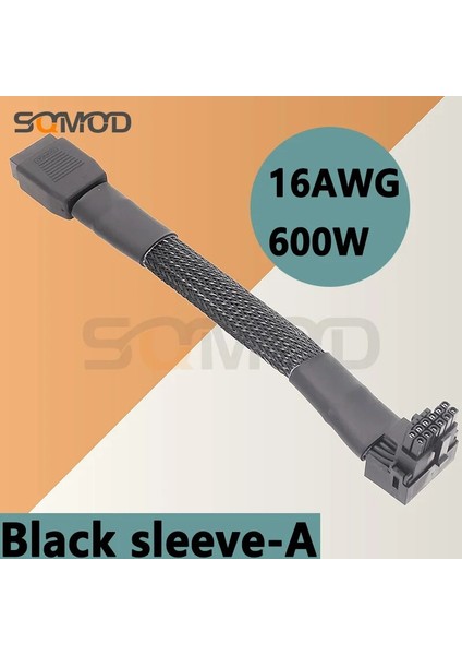 Siyah-A 16PIN Ekran Kartı Dirsek Yeni Ekran Kartı 12VHPWR Düz Kafa Döner Kafa Hattı Pcıe 5.0 Dirsek Hattı 12+4p 90 Derece Dirsek Gpu (Yurt Dışından)