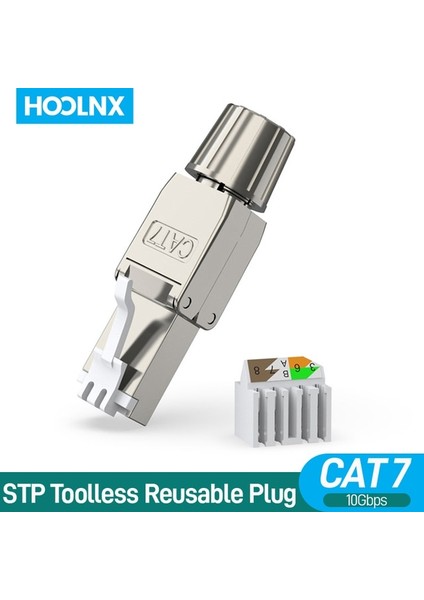 Cat7 Stp 2 Adet Hoolnx RJ45 Konektörü Aletsiz Ücretsiz Araç Cat8 Cat7 CAT6A Cat6 Yeniden Kullanılabilir Sonlandırma Fişleri Korumalı Ethernet Alan Modüler Fiş (Yurt Dışından)