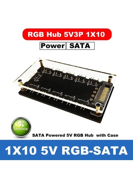 1X10 5V Rgb-Sata 12V 4P-30CM 12V 4pin Rgb Aura 5V 3 Pin Argb Rgbw Kablo Ayırıcı Hub Kılıfı W/ Bant Uzatma Kablosu Adaptörü LED Şerit Işık Pc Rgb Fan Soğutucu (Yurt Dışından)