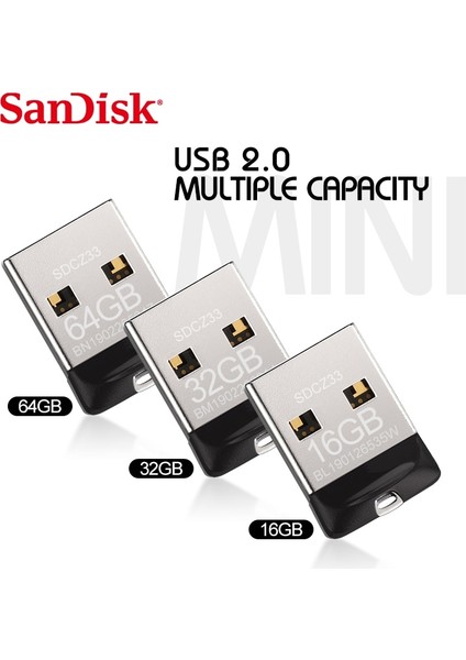 64GB Sandisk USB 2.0 100% Orijinal CZ33 Mini Kalem Sürücüler 64GB 32GB 16GB 8gb USB Flash Sürücü Sopa U Disk USB Anahtar Pendrive (Yurt Dışından)