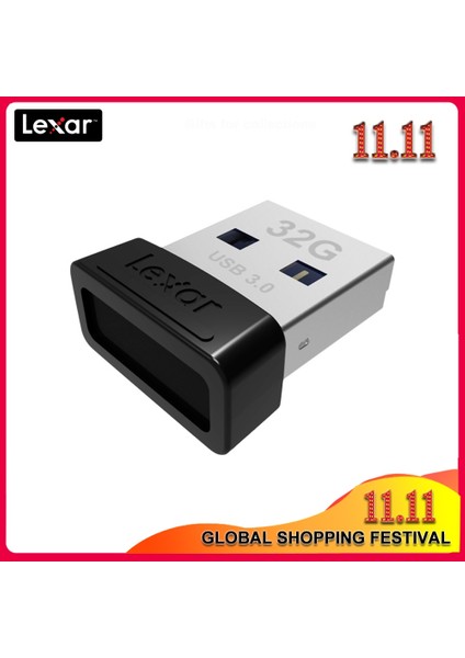 32GB 100% Orijinal Lexar Jumpdrive S47 Ubs 3.0 Flash Sürücü 32GB 64GB 128GB USB 3.0 Yüksek Hızlı Mini Araba USB Flash Sürücü (Yurt Dışından)