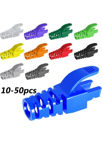 Şeffaf 50 Adet 10-50PC Rj-45 Cat6 CAT5E Adaptör Kapağı Ethernet Ağ Kablosu Konnektör Fişleri RJ45 Kapaklar Cat 5 Cat6 Koruyucu Kılıf Çok Renkli (Yurt Dışından) fiyatları