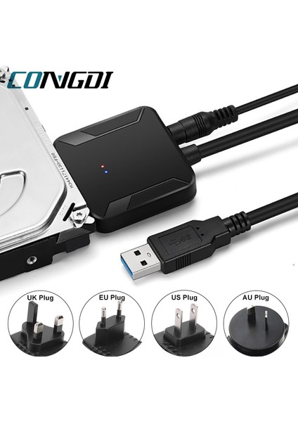 Ab Tak ile 40 cm USB 3.0 Sata 3 Adaptör Dönüştürücü Kablo Usb3.0 Sabit Disk Dönüştürücü Kablo Samsung Seagate Wd 2.5 3.5 HDD SSD Adaptörü (Yurt Dışından)