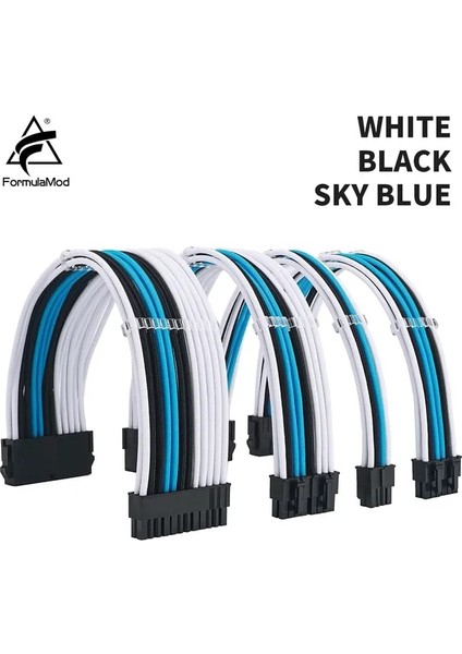 Wt-Bk-Sbu Kit B Formulamod Nck3 Serisi Psu Uzatma Kablosu Kiti, Düz Renk Kablo Karışımı Combo 300MM ATX24PIN PCI-E8PIN CPU8PIN Taraklı (Yurt Dışından)