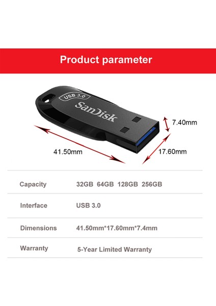 2PCS-32G Sandisk Ultra Shift USB 3.0 Pendrive Orijinal 256GB 128GB 64GB 32GB USB Flash Sürücü Memory Stick U Disk Flash Disk (Yurt Dışından)