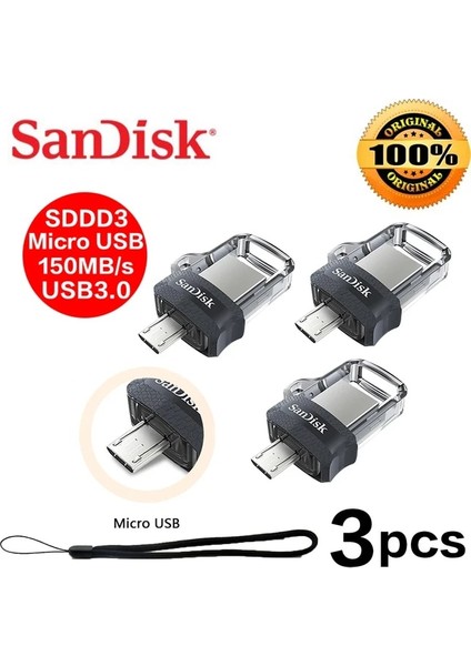 Sddd3-3pcs 32GB Sandisk 1tb Sdddc4 USB 3.1 Flash Sürücü Tip-C 128GB 256GB 32GB 64GB Telefon Mikro USB 3.0 Otg Flash Sürücü Sdddc3 512GB Kalem Sürücü (Yurt Dışından)