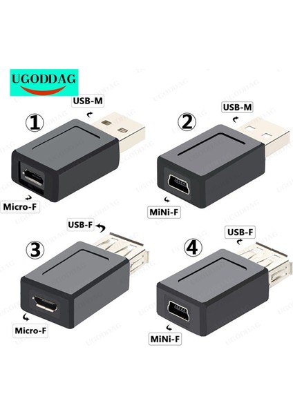 Usb-F-Mini-F 1 Adet USB 2.0 Tip A Erkek Dişi - Mikro USB Mini USB 5pin Dişi Adaptör Tak Dönüştürücü USB 2.0 - Mini USB Mikro USB Konektörü (Yurt Dışından)