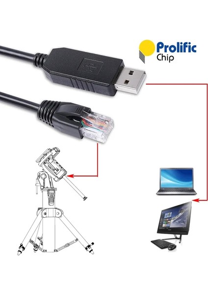 Siyah Montajlı Tip 1.8 M Skywatcher Heq5 Heq5 Pro Eq5 Pro EQ6R Az-Eq6 Gt Pc'ye Montaj Eqmod Eqdir El Kontrol Kablosu (Yurt Dışından)