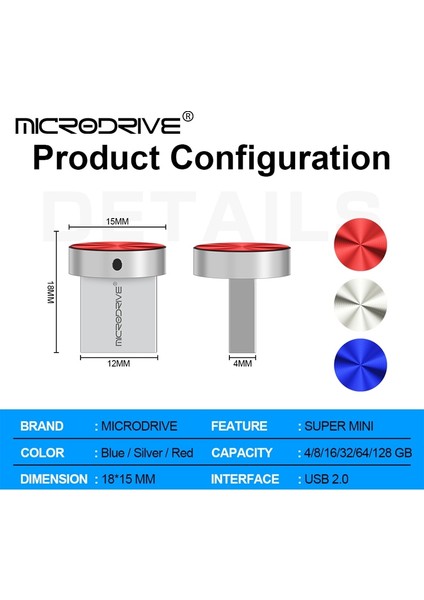 Kırmızı 128GB Sıcak Satış Mini USB Flash Sürücü 32GB Pendrive Minik Kalem Sürücü 64GB 128GB 256GB U Sopa U Disk Memory Stick USB Sopa Küçük (Yurt Dışından)