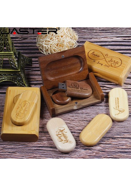 Bambu Kutu Yok 32GB Jaster 10 Adet/grup (Özelleştirilebilir Logo) USB Flash Sürücü 2.0 Ahşap Pendrive 4gb 8gb 16GB 32GB 64GB 128GB Memory Stick Düğün Hediyesi (Yurt Dışından)
