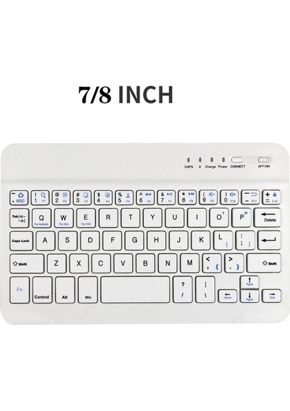 Beyaz 7 8 Inç Bluetooth Klavye 7 9 10 Inç IPAD Android Tablet Akıllı Telefon Için Ultra-Ince Harici Şarj Kablosuz Evrensel Klavyeler (Yurt Dışından)