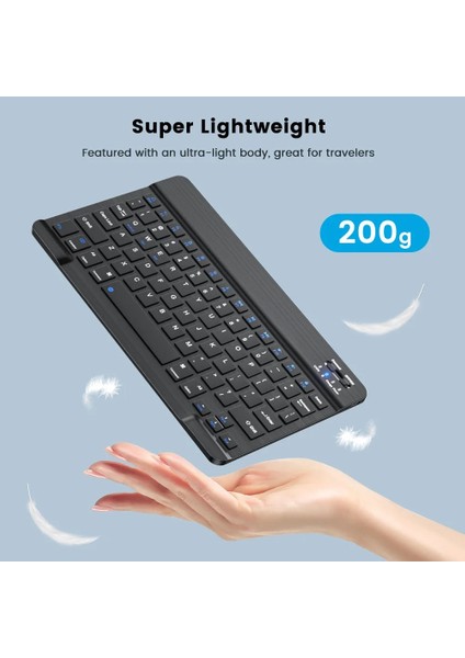 Beyaz 7 8 Inç Bluetooth Klavye 7 9 10 Inç IPAD Android Tablet Akıllı Telefon Için Ultra-Ince Harici Şarj Kablosuz Evrensel Klavyeler (Yurt Dışından) modelleri