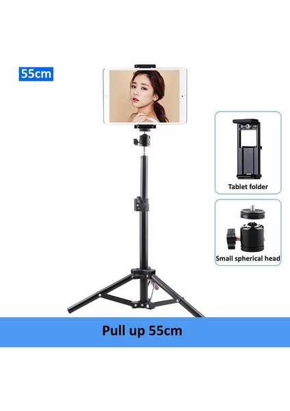 55 cm Ayarlanabilir Tripod Zemin Standı Tablet Tutucu Standı 4-11 Inç Tablet Akıllı Telefonlar Için Montaj Tembel Tutucu Braketi Desteği iPad Için (Yurt Dışından)