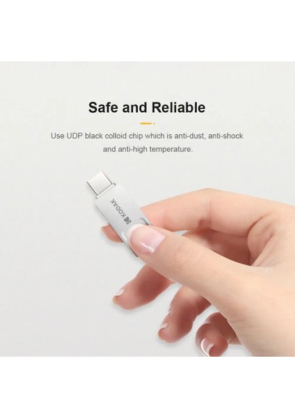 IPhone Için Adaptör 64GB Yeni Kodak K223C Metal USB Flash Sürücü 32GB 64GB 128GB Usb3.1 80MB/S Memory Stick Otg U Disk Mini Pendrive Type-C Akıllı Telefon Için (Yurt Dışından)