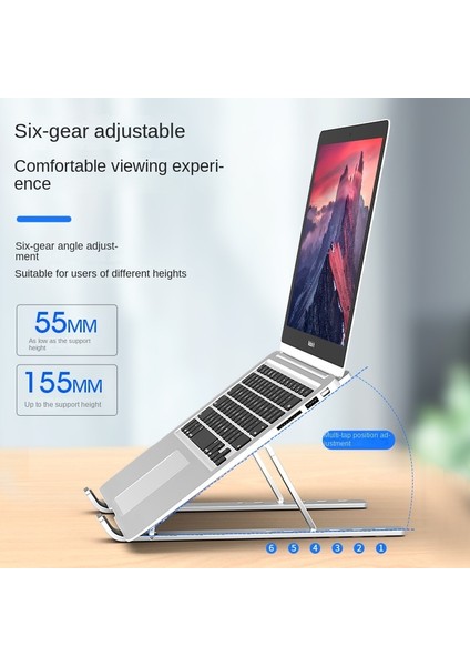 Uzay Benzeri Gri Dizüstü Bilgisayar Tutucusu Katlanır Taşınabilir Depolama Soğutma Alüminyum Alaşımlı Tutucu Kaldırma Braketi Formacbook Için Uygundurlenovoipadaksesuarları (Yurt Dışından) fırsatları