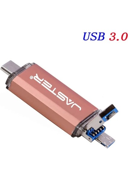 Gül Altın 64GB Çok Fonksiyonlu Metal Otg USB 3.0 Flash Disk 4g 8g 16G 32GB 64G 128G Mikro USB Kalem Sürücüler Kırmızı Tpc Memory Stick U Disk Özel Logo (Yurt Dışından)