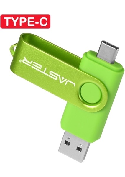 Yeşil 64GB Jaster 2in1 Type-C Cep Telefonu Için USB Flash Sürücü Mor Dönebilen Memory Stick Özel Logo Yeşil Kalem Sürücü Siyah 64GB 32GB 8g (Yurt Dışından)
