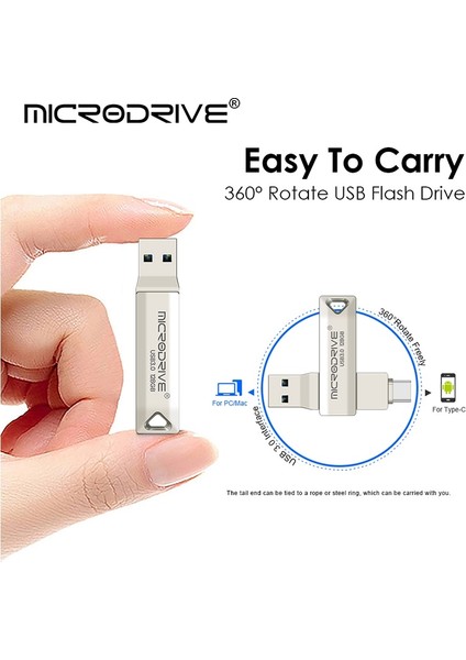 Gümüş 256GB USB 3.0 Flash Sürücüler Tip C 256GB Kalem Sürücü 128GB 64GB Cle USB Memory Stick Cihazı Flash Disk On Key 3. 0 (Yurt Dışından)