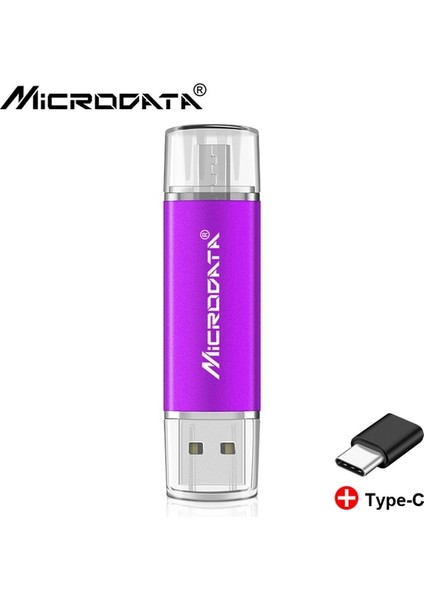 Mor 64 GB 3 In 1 Tip-C USB 2.0 Otg Kalem Sürücü Yüksek Hızlı USB Flash Sürücü 16 GB 32 GB 64 GB 128 GB Memory Stick Kalem Android Telefon Için (Yurt Dışından)