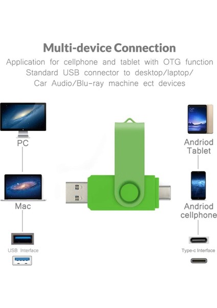 3.0 Siyah-Type-C 64GB Bınful USB 3.0 Type C USB Flash Sürücü Otg Kalem Sürücü 512GB 256GB 128GB 64GB 32GB 16GB USB Çubuk 3'ü 1 Arada Yüksek Hızlı Pendrive Logosu (Yurt Dışından)