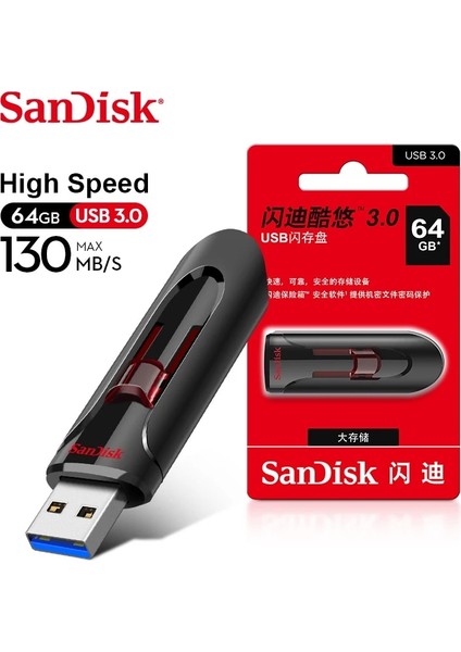 64GB 100% Orijinal 256GB Usb3.0 Kalem Sürücüler Sandisk 128GB USB Flash Sürücü Yüksek Hızlı 64GB Memory Stick 16GB 32GB U Diskler CZ600 (Yurt Dışından)