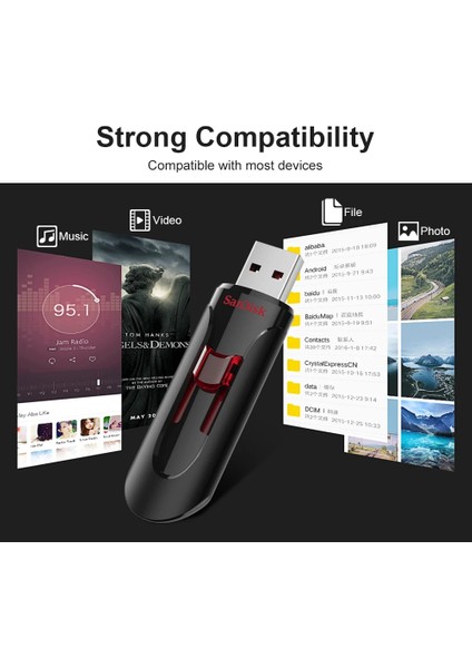 64GB 100% Orijinal 256GB Usb3.0 Kalem Sürücüler Sandisk 128GB USB Flash Sürücü Yüksek Hızlı 64GB Memory Stick 16GB 32GB U Diskler CZ600 (Yurt Dışından)