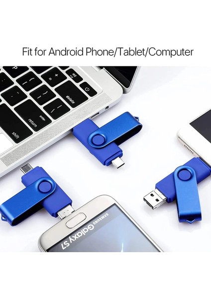 Siyah 128 GB 100% Tam Yeni Otg USB Flash Sürücü 512 GB 256G128G Kalem Sürücü 64G 32 GB 16G Pendrive 3 In 1 Mikro Tip-C USB Sopa Telefon Android Için (Yurt Dışından)
