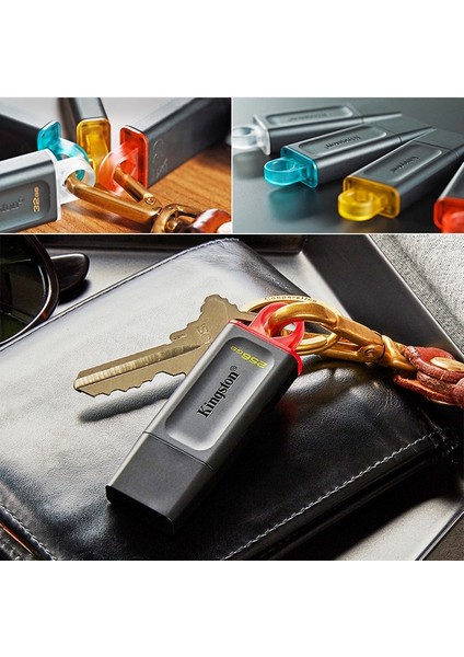 32GB Kingston USB 3.0 Flash Disk 32GB 64GB Mini Anahtar Pendrive Kordonlu Siyah Flash Sürücü 128GB Memory Stick Bilgisayar Sürücüleri Için (Yurt Dışından)