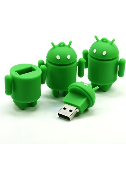 32GB Robot USB Flash Sürücü 4gb 8gb 16GB 32GB 64G Karikatür Android Kalem Sürücü Yeşil U Disk Hafıza Çubuğu Makinesi Pendrive (Yurt Dışından) fırsatları