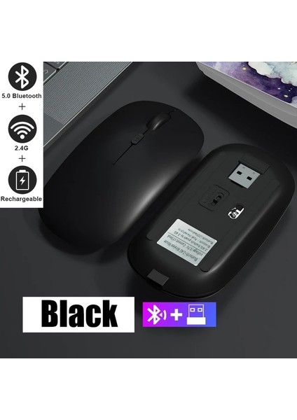 Siyah Kablosuz Bluetooth Klavye Dokunmatik Yüzeyli Fare Arkadan Aydınlatmalı Rgb Rusça Portekizce Ispanyolca Kore Tablet iPad Android Windows Için (Yurt Dışından)