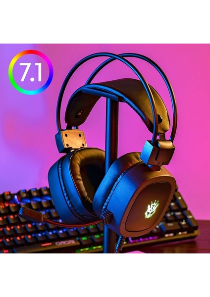 7.1 Cosbary Oyun Kulaklığı ile USB Fişi 7.1 Sanal 3.5mm Kablolu Kulaklık Rgb Işık Oyun Kulaklıkları Dizüstü Bilgisayar Ps4/5 Için Mikrofon ile Gürültü Iptal (Yurt Dışından) modelleri