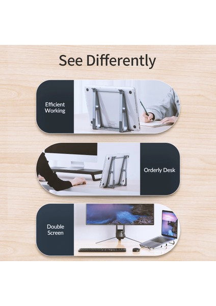 Küçük Boyutlu Orıco 2 In 1 Taşınabilir Dikey Dizüstü Standı Yükseltici Taşınabilir Alüminyum Ayrılabilir Bilgisayar Tutucu 13-17 Inç MacBook Notebook Için (Yurt Dışından)
