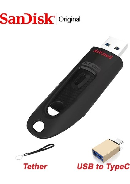 Typec Ekle 16G Sandisk USB Stick 64GB 3.0 USB Flash Sürücü 32GB Pendrive 128GB Kalem Sürücü 256GB USB Bellek 512GB Anahtarlı Disk 16GB Bilgisayar Için (Yurt Dışından)