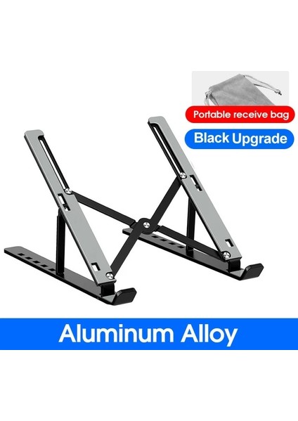 Siyah Yükseltme Mini Çok Fonksiyonlu Katlanabilir Dizüstü Bilgisayar Standı Ayarlanabilir Alüminyum Dizüstü Bilgisayar Destek Masası Tabanı Tutucu Dizüstü Tablet Aksesuarları (Yurt Dışından)