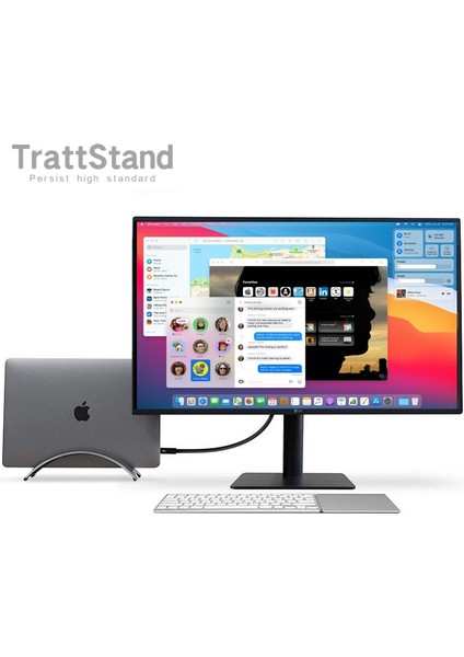 Gümüş 14MM Alüminyum Dikey Destek Dizüstü Bilgisayar Standı Apple MacBook Pro 2023 Için Hava Desteği Yerden Tasarruf Sağlayan Raf Masaüstü Dikilmiş Tutucu 13 14 16 (Yurt Dışından) fiyatları