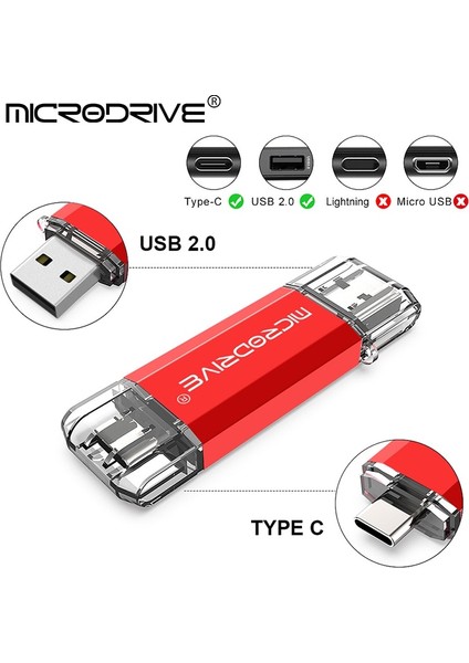 Mavi 128GB Akıllı USB 2.0 Flash Sürücü Tip-C Otg 2 In 1 128GB 64GB 32GB 16GB Pendrive Memory Stick Telefon Notebook Için (Yurt Dışından)