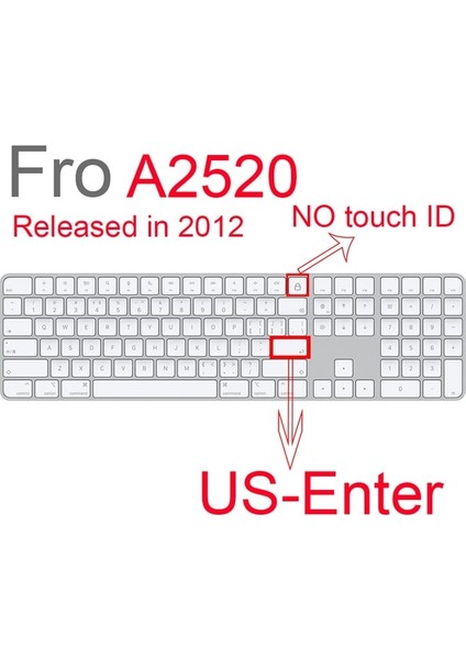 US-A2520 No Id Klavye Kapağı 2021 Yeni iMac M1 24 Inç Kablolu Apple Magic Klavye Dokunmatik Id ile A2520A2449 A2450 A1243 A1843 A1644 MB110LL/B (Yurt Dışından)