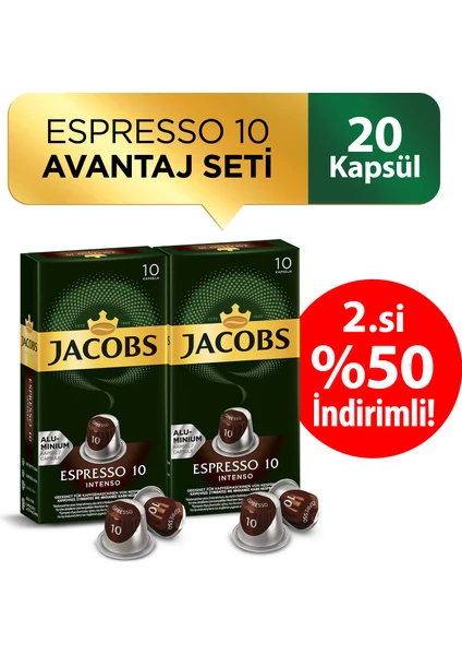 Capsule Espresso 10 Intense x 2 Adet