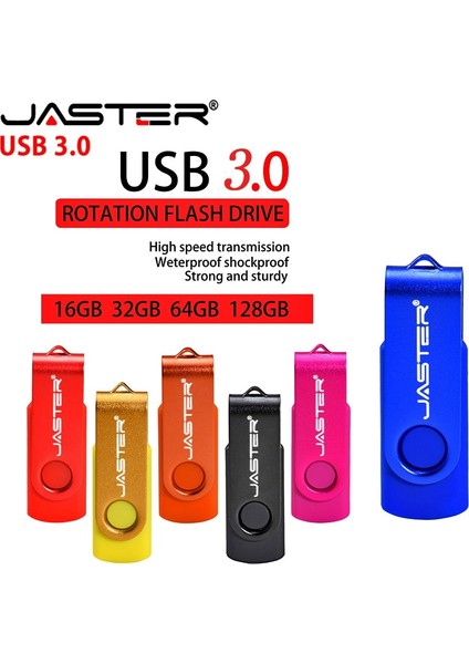 Pembe 16GB Jaster Rotasyon USB Flash Sürücü Kalem Sürücüler 8gb 16GB 32GB 64GB Yüksek Hızlı USB Stick 3.0 Flash Sürücü Pendrive Ücretsiz Özel Logo (Yurt Dışından)