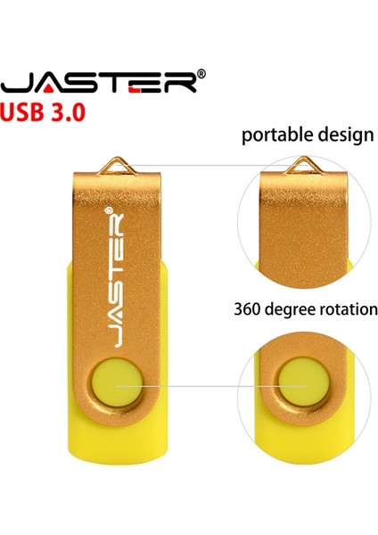 Pembe 16GB Jaster Rotasyon USB Flash Sürücü Kalem Sürücüler 8gb 16GB 32GB 64GB Yüksek Hızlı USB Stick 3.0 Flash Sürücü Pendrive Ücretsiz Özel Logo (Yurt Dışından)
