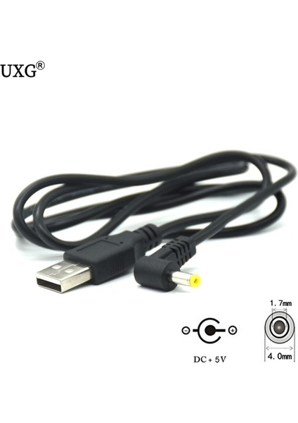 Sağ Siyah 0.3m 5V 2A Dc 4.0mm x 1.7mm Güç Fişi USB Erkek 4.0*1.7mm/dc 4017 Şarj Güç Kablosu Jakı 4.0x1.7mm 100CM 2m (Yurt Dışından)