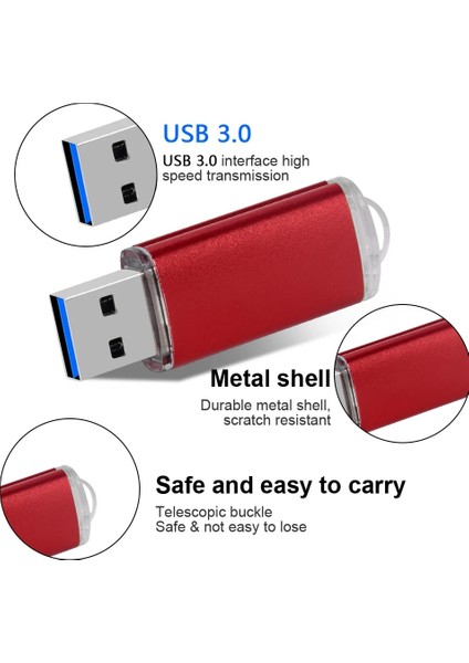 Gül Kırmızı USB 3.0 64GB Usb3.0 Flash Sürücü Metal 8gb 32GB 64GB Yüksek Hızlı Flash Bellek Çubuğu Dönen 16GB 128GB Masaüstü Dizüstü Bilgisayar Için Pendrive Flash Stick (Yurt Dışından)