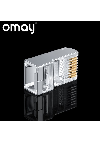 Cat6 Korumasız 100 Adet RJ45 Cat6 CAT5E Konektörü 8P8C Modüler Fiş Adaptörü Ethernet Kablosu Kafası 1 Gbps Gigabit Ağ Kıvrım Kristal Utp 10/50 Adet Omay (Yurt Dışından)