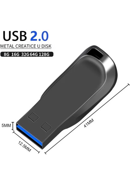 2.0-Siyah 32GB Yeni USB Pendrive 2.0 Yüksek Hızlı USB Flash Sürücü 128GB 64GB 32GB 16GB 8gb 2.0 Flash Pendrive 64GB 128GB Metal 2.0 Çubuk Kalem Sürücü (Yurt Dışından)