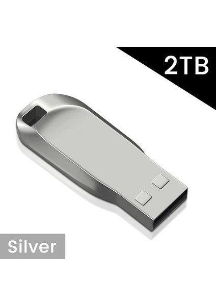 Gümüş 2 Tb Elough Yüksek Hızlı USB 3.0 Flash Sürücü Metal Kalem Sürücü 2 Tb/1 TB/512G Su Geçirmez Flash Disk Mini Bellek Çubukları 32G U Disk Kalem Sürücü (Yurt Dışından)