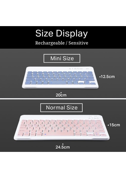 Pembe Fare Bluetooth Klavye iPad Xiaomi Samsung Huawei Tablet Dizüstü Ios Android Rusça Arapça Kore Taşınabilir Kablosuz Klavye (Yurt Dışından)