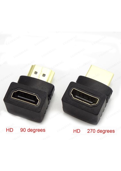 270 Derece 1 Adet HDMI Uyumlu Kablo Konnektör Adaptörü 270 90 Derece Açı Erkek - Kadın Dönüştürücüler Için 1080 P Hdtv Kablo Adaptörü Genişletici (Yurt Dışından) fırsatları