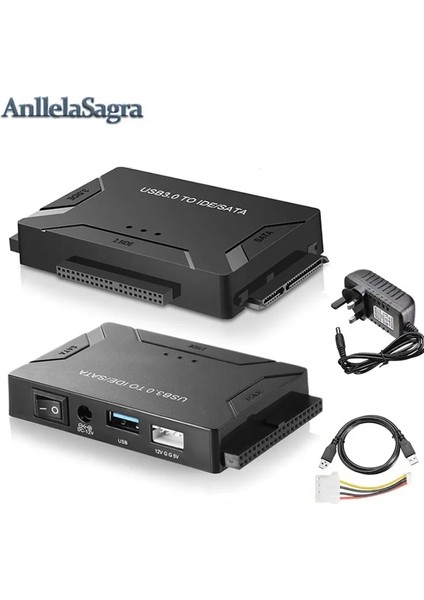 Abd Adaptörü 100 cm USB 3.0 Sata Ide 3 Adaptörü Sata USB 3.0 Dönüştürücü Için 2.5/3.5 Inç Harici SSD HDD Kablosu Pc Macbook Ide Sata Adaptörü (Yurt Dışından)